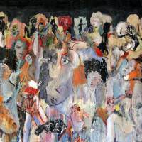 Mur de têtes Mur de têtes, Priscille Deborah, artiste peintre expressionniste