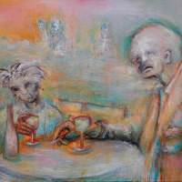 Les buveurs de lune I Les buveurs de lune I, Priscille Deborah artiste peintre expressionniste sensualiste