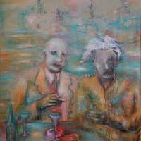 Les buveurs de lune III Les buveurs de lune III, Priscille Deborah artiste peintre expressionniste sensualiste