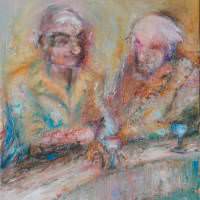 Les buveurs de lune VI Les buveurs de lune VI, Priscille Deborah artiste peintre expressionniste sensualiste