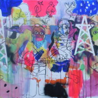 Entre les lignes n°2 Entre les lignes n°2, Priscille Deborah, artiste peintre expressionniste sensualiste