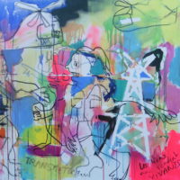 Entre les lignes n°3 Entre les lignes n°3, Priscille Deborah, artiste peintre expressionniste sensualiste