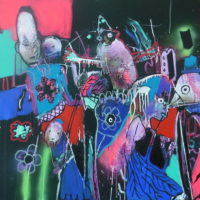 Oiseaux de nuit #I Oiseaux de nuit #I, Priscille Deborah, artiste peintre expressionniste sensualiste